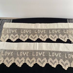 2 Crocheted ‘LOVE’ Edging strips